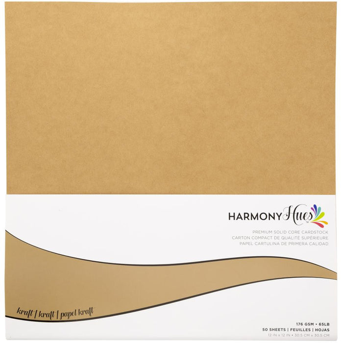 HARMONY HUES 12 X 12 CARDSTOCK KRAFT PKT 50 176gsm -H27412
