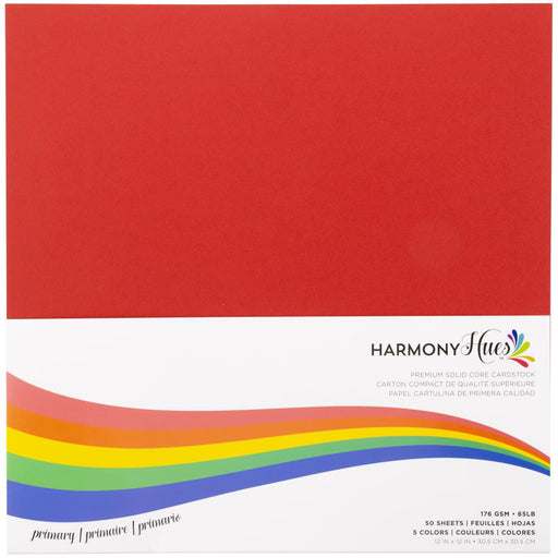 HARMONY HUES 12 X 12 CARDSTOCK PRIMARY PKT 50 176 GSM -H27413