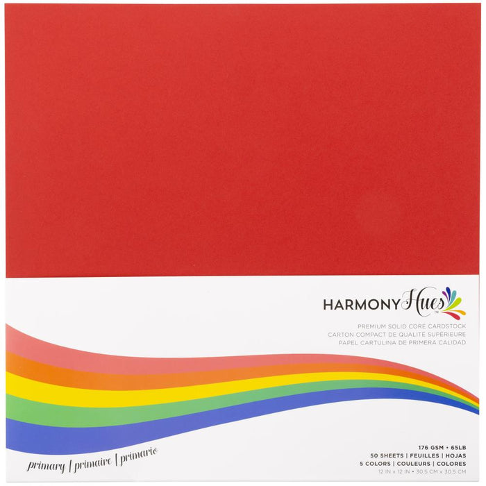 HARMONY HUES 12 X 12 CARDSTOCK PRIMARY PKT 50 176 GSM -H27413