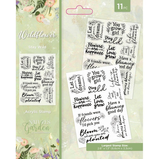 CRAFTERS COMPANION WILDFLOWE STAY WILD STAMP - NGWILDCASTSTWI