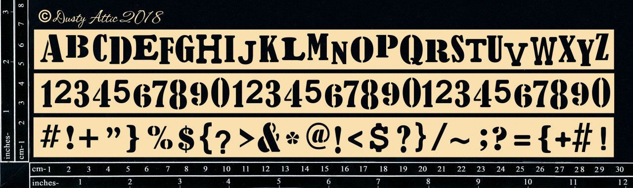 DUSTY ATTIC CHIPBOARD ABC123 BORDERS - DA1964