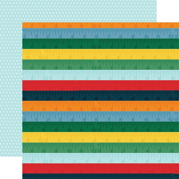 ECHO PARK FIRST DAY OF SCHOOL 12X12 PAPER RULER RAINBOW - FDS276010