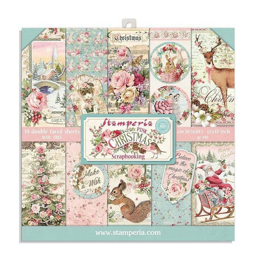 STAMPERIA 8 X 8 PAPER PACK DOUBLE FACE - PINK CHRISTMAS - SBBS16