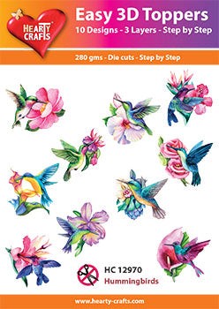 HEARTY CRAFTS EASY 3D TOPPERS HUMMINGBIRDS - HC12970