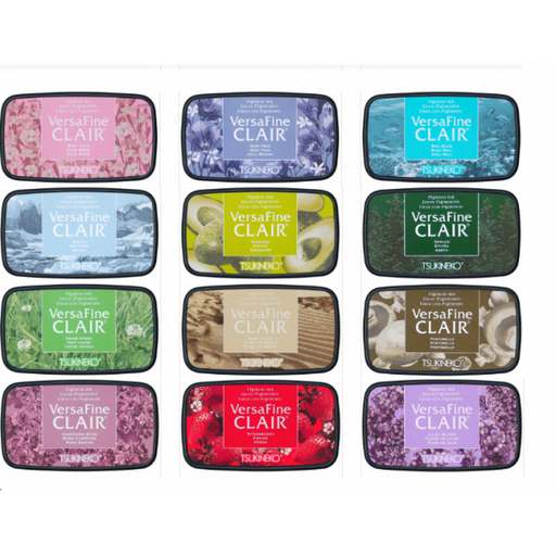 TSUKINEKO VERSA FINE CLAIR STAMP PAD BUNDLE OF 12 (PRE ORDER NOW DELIVERY EARLY JUNE 24) - VFCLA000