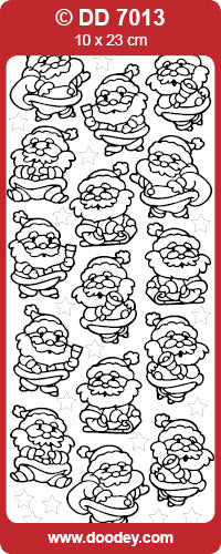 CRAFT STICKER SANTA CLAUS AT WORK SILVER- DD7013S