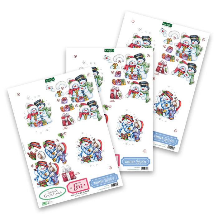 KATY SUE DIE CUTS SNOWMAN AND PRESENTS  - DCD708