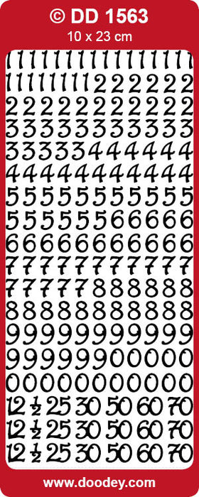 CRAFT STICKER MEDIUM CURVED NUMBERS BLACK - DD1563B