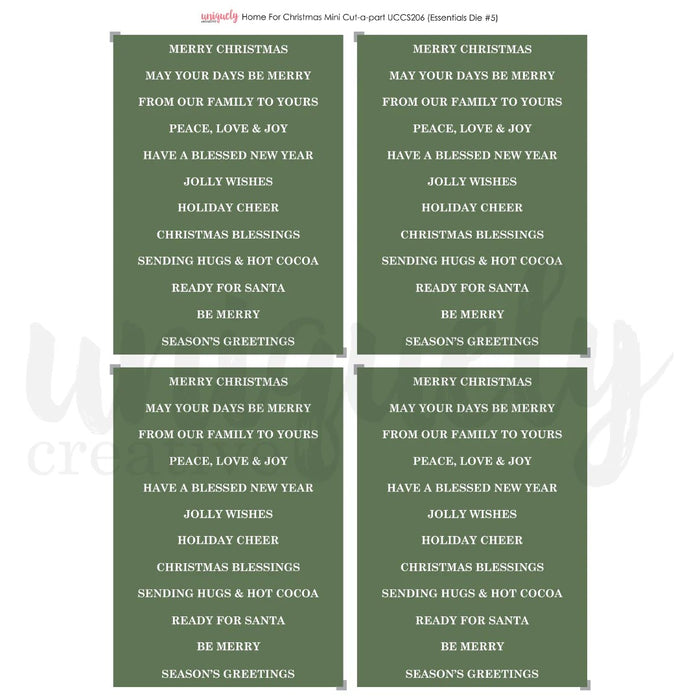 UNIQUELY CREATIVE HOME FOR CHRISTMAS MINI CUT A PART -   UCCS206