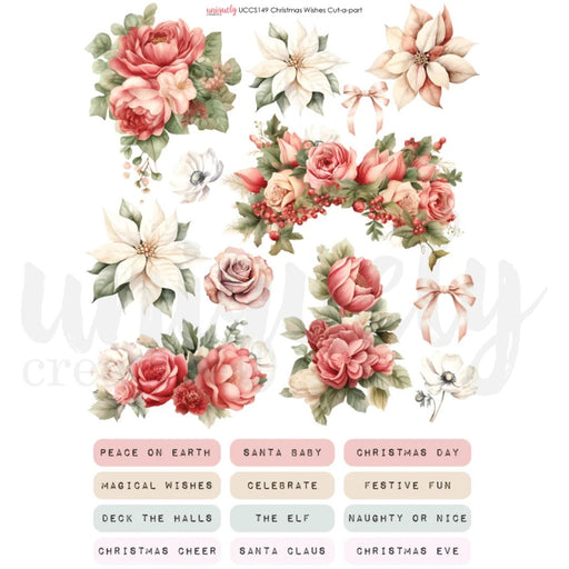 UNIQUELY CREATICE CHRISTMAS KEEPSAKES COLLECTION CHRISTMAS WISHES CUT-A-PART SHEET - UCCS149