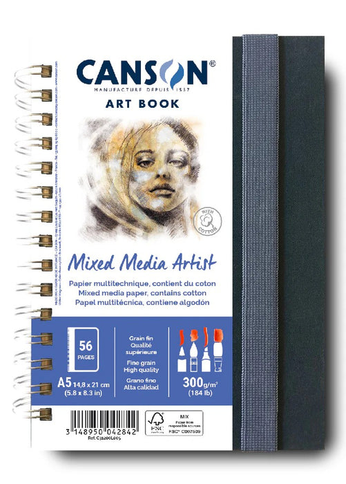 PROFESSIONAL JOURNAL CANSON BOOK 300 PRO MIXED MEDIA PORTRAIT 28SH A5 - C31200L005