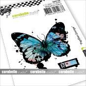 CARABELLE STUDIO TAMPONS ART STAMP MINI : PAPILLON GRUNGE - SMI0138