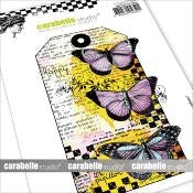 CARABELLE STUDIO TAMPONS ART STAMP A6 : TAG : 3 PAPILLONS - SA60141