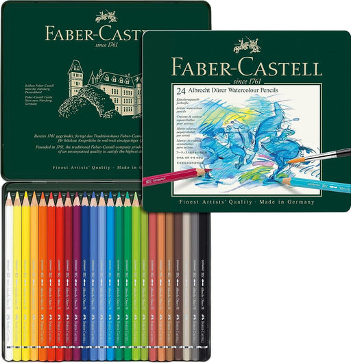 FABER - CASTELL WATERCOLOUR PENCIL ASSORTED TIN 24 - 18-117524