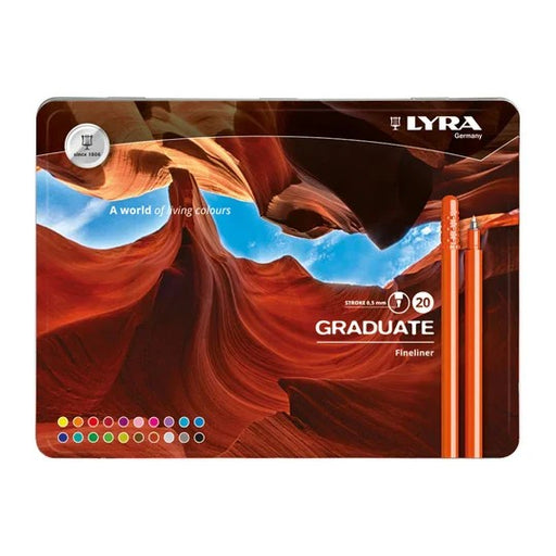 LYRA GRADUATE FINELINER METAL TIN SET 20PCS GRADUATE FINELINER METAL TIN SET 20PCS - L6771200