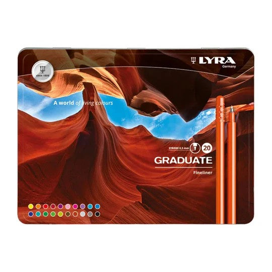 LYRA GRADUATE FINELINER METAL TIN SET 20PCS GRADUATE FINELINER METAL TIN SET 20PCS - L6771200