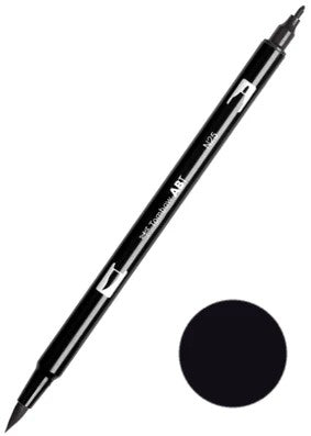 TOMBOW ABT N25 DUAL BRUSH PEN - LAMP BLACK - 601025
