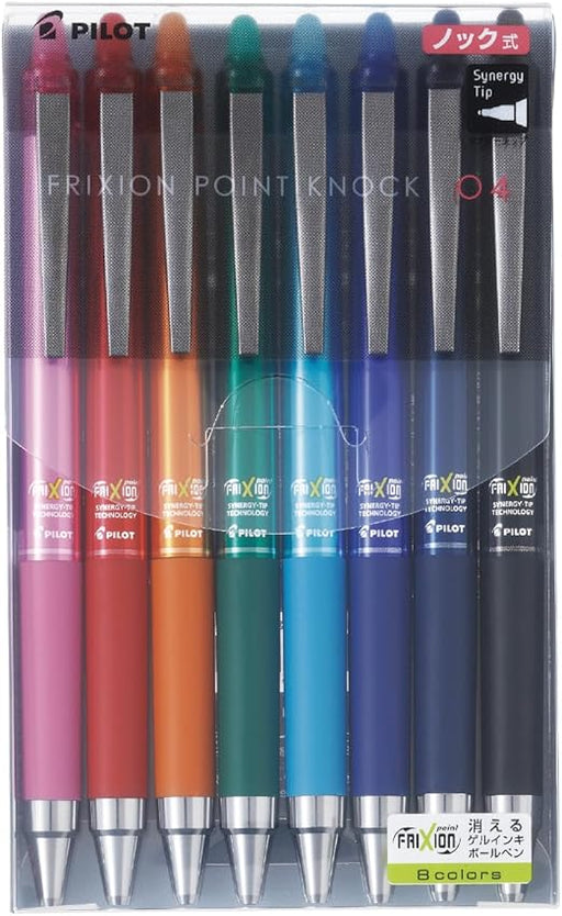 PILOT ASSORTED SET 8 0.4 FRIXION POINT KNOCK - LFPK200S4-8C
