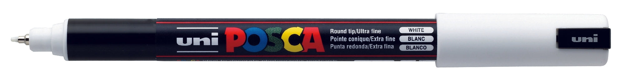 POSCA PAINT MARKER PC1MR PIN WHITE - PC1MRWH — Bevs Cross Crafts