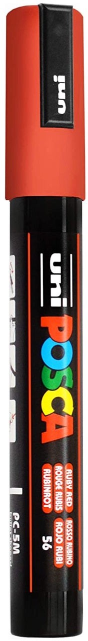 POSCA PAINT MARKER PC5M MEDIUM RUBY RED - PC5MRUBYR