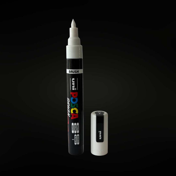 POSCA BRUSH MARKER 5BR WHITE - PC5BR1