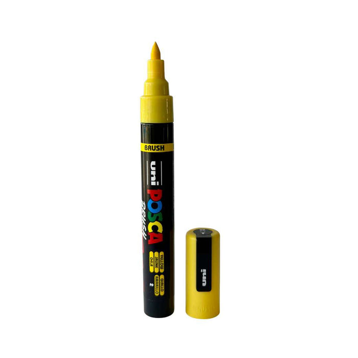 POSCA BRUSH MARKER 5BR YELLOW - PC5BR2