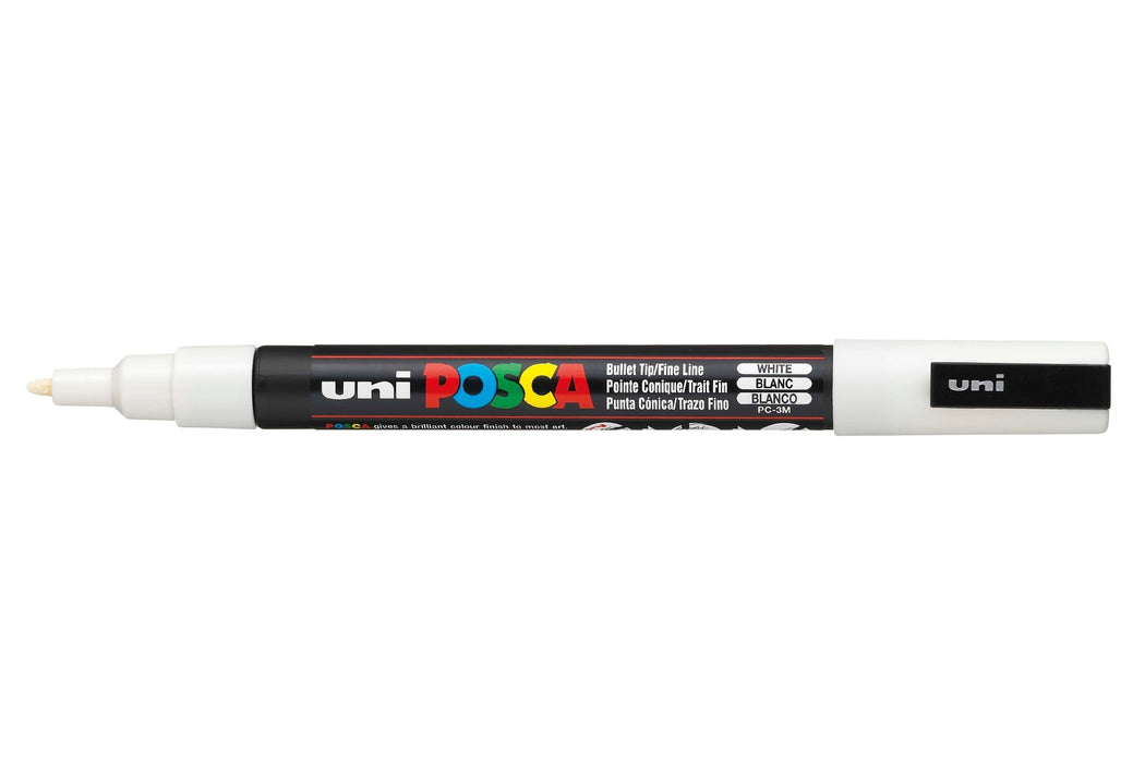 POSCA PAINT MARKER PC3M BULLET SHAPED WHITE - PC3MWH