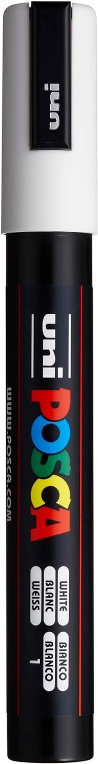 POSCA PAINT MARKER PC5M BULLET SHAPED WHITE - PC5MW