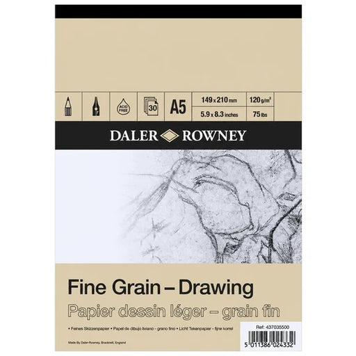 DALER ROWNEY FINE GRAIN DRAWING PAD A5 120GSM 30 SHEETS - D437035500