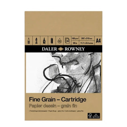 DALER ROWNEY FINE GRAIN CARTRIDGE PAD A4 160GSM 30 SHEETS - D437034400