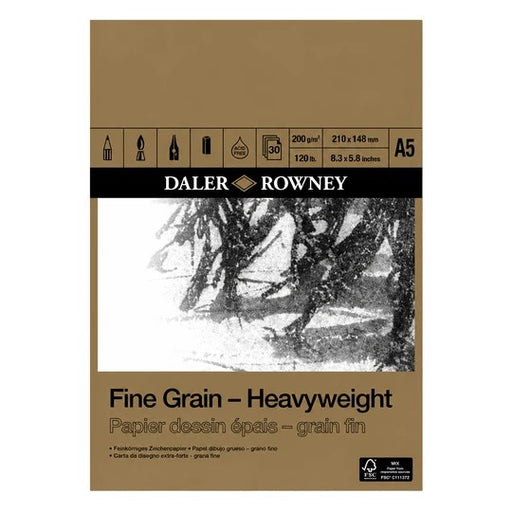 DALER ROWNEY FINE GRAIN HEAVYWEIGHT PAD A5 200GSM 30 SHEETS - D437033500