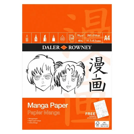 DALER ROWNEY MANGA PAD A4 70GSM 50 SHEETS - D435270400