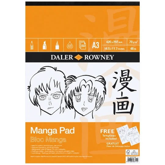 DALER ROWNEY MANGA PAD A3 70GSM 50 SHEETS - D435270300