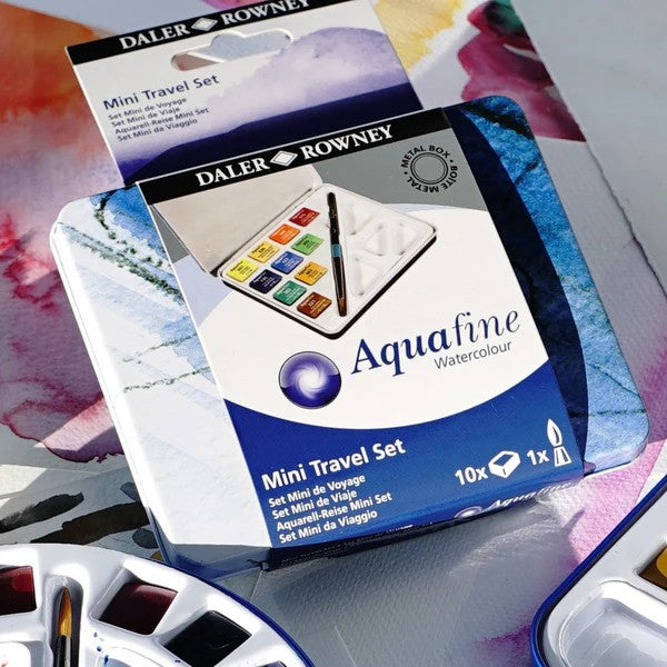 AQUAFINE WATERCOLOUR MINI TRAVEL TIN 10 HALF PAN - D131900910