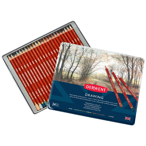 DERWENT DRAWING PENCIL TIN 24 ASSORTED COLOURS - 0700672