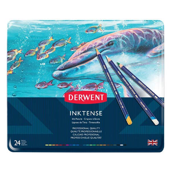 DERWENT INKTENSE PENCIL TIN 24 ASSORTED COLOURS - 5006301