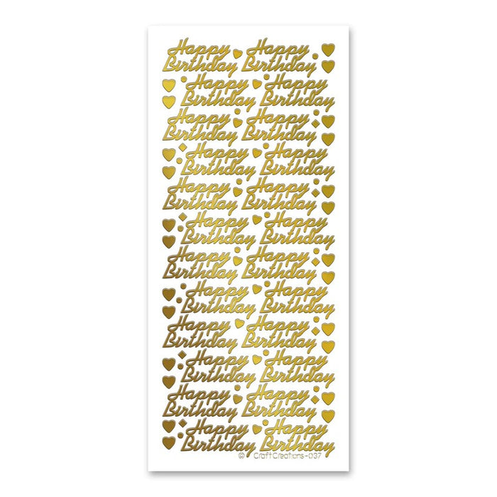 STICKER HAPPY BIRTHDAY GOLD - XL037U-01