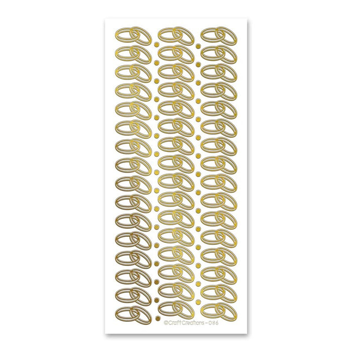 STICKER INTERLINKED DOUBLE RINGS GOLD - XL086P-01