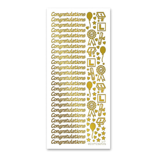 STICKER CONGRATULATIONS SMALL GOLD - XL417U-01