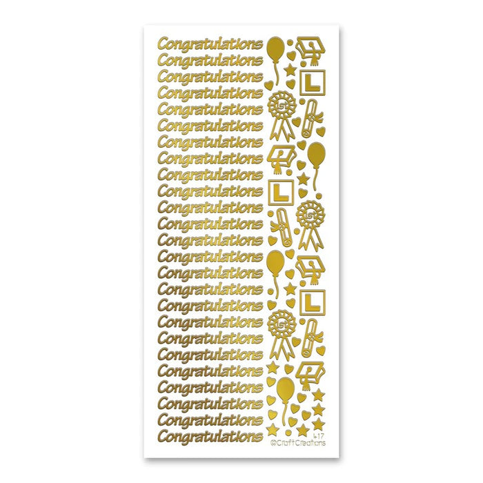 STICKER CONGRATULATIONS SMALL GOLD - XL417U-01