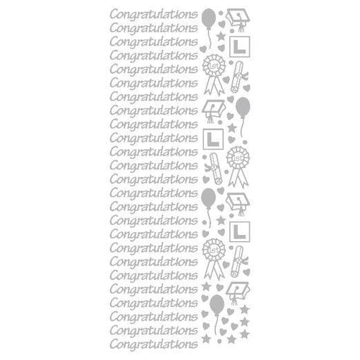 STICKER CONGRATULATIONS SMALL SILVER - XL417U-02