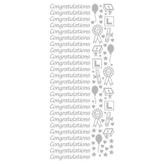STICKER CONGRATULATIONS SMALL SILVER - XL417U-02