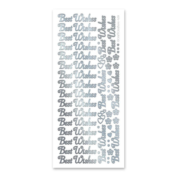 STICKER BEST WISHES SILVER - XL428U-02