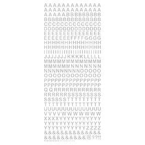 STICKER SMALL PLAIN UC ALPHABET SILVER - XL563P-02
