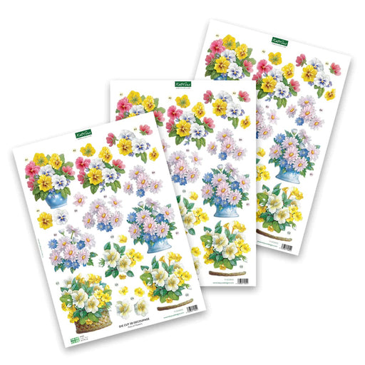 3D DIE CUT POTS OF FLOWERS - DCD505