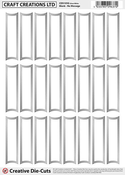 CRAFT CREATIONS DIE CUT BLANK SILVER/WHITE - CDS105G
