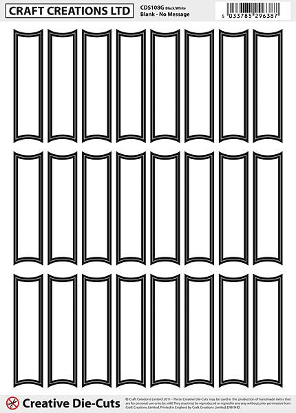 CRAFT CREATIONS DIE CUT BLANK BLACK/WHITE - CDS108G