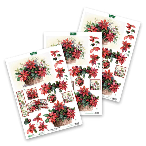 3D DIECUT POINSETTIA BASKET - DCD546