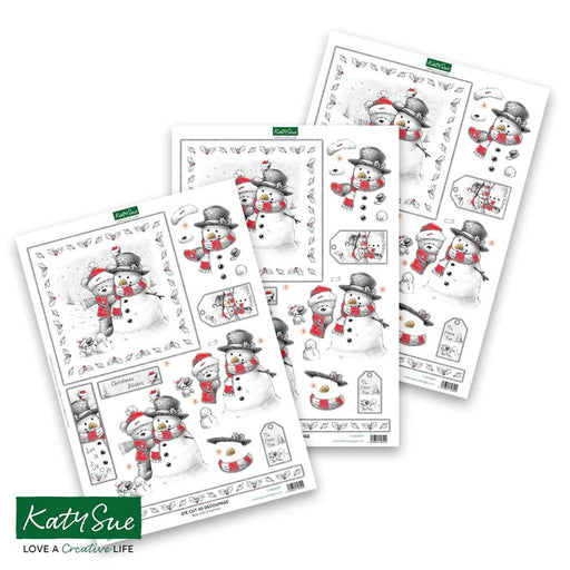 3D DIECUT BEAR WITH SNOWMAN - DCD547