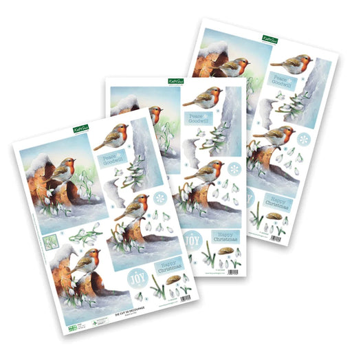 CRAFT CREATIONS DIE CUT ROBIN ON FLOWERPOT - DCD559